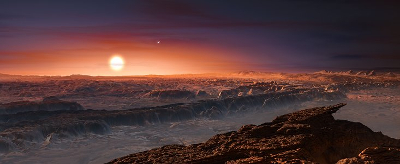 Vue d'artiste de la planète Proxima Centauri b