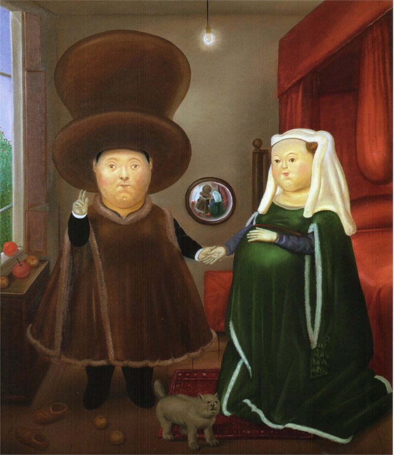 Les époux Arnolfini D`après Camioneta Eyck De Fernando Botero Angulo 1932 1959 Colombia 0042