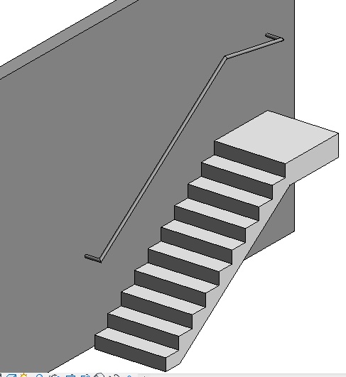 Tạo tay vịn cầu thang gắn vào tường trong Revit Arch 2013